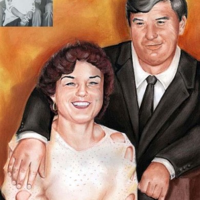 Pastell Porträt von Eltern